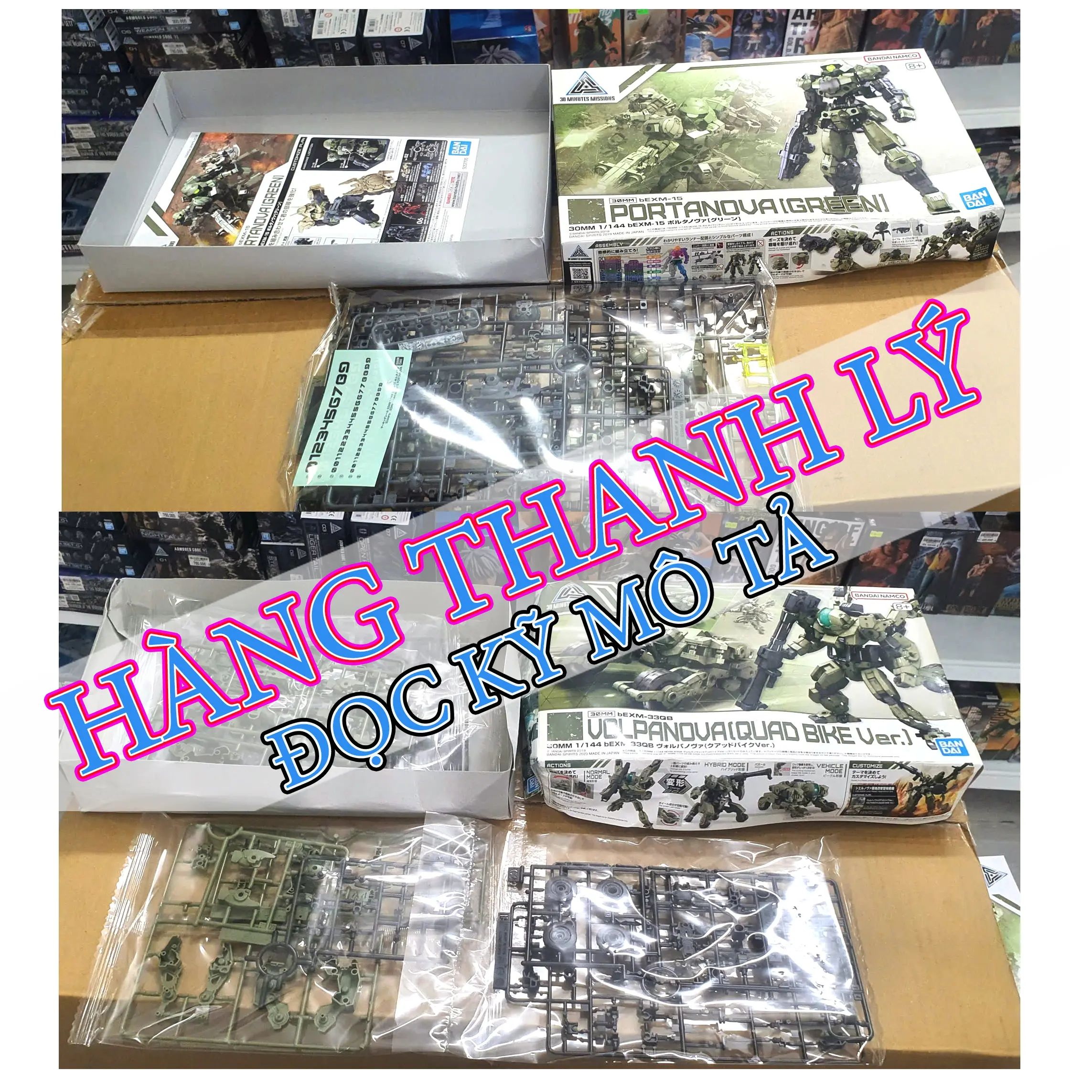 [ HÀNG THANH LÝ] ĐỌC KỸ MÔ TẢ Mô hình lắp ráp 30MM VOLPANOVA QUAD BIKE + PORTANOVA[ GREEN]