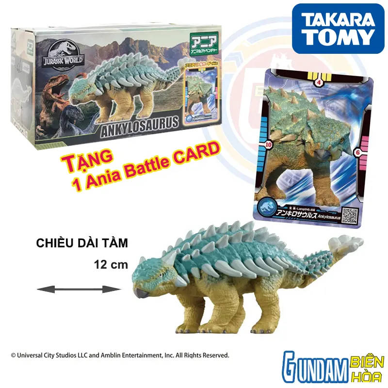 Mô hình ANIA Jurassic World Ankylosaurus  Battle Card set