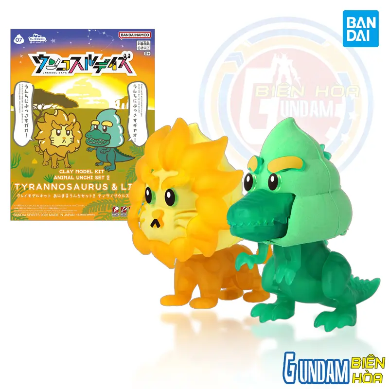 Mô hình lắp ráp CLAY MODEL KIT ANIMAL UNCHI SET 2 TYRANNOSAURUS & LION