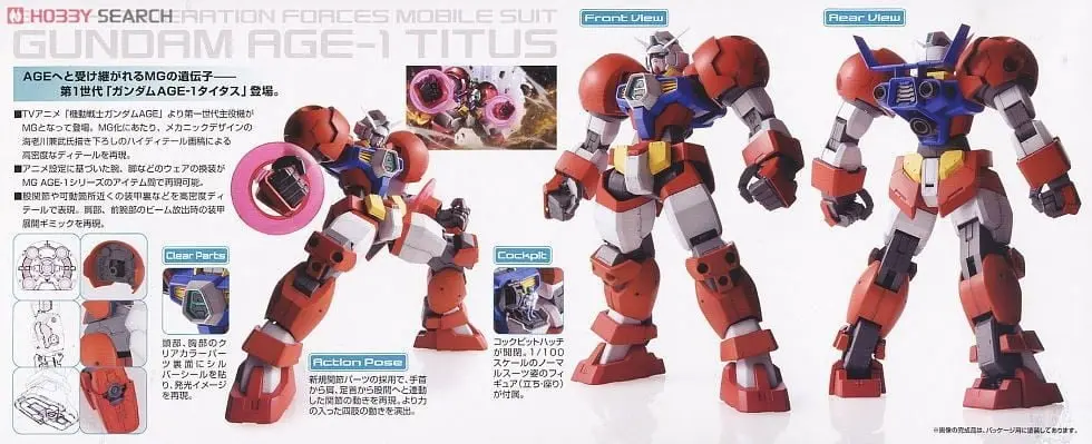 Mô hình lắp ráp MG 1/100 GUNDAM AGE-1 TITUS