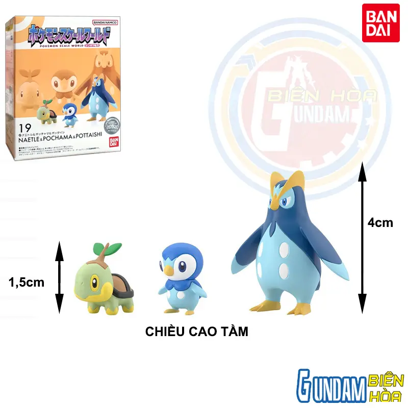 Mô hình POKÉMO SCALE WORLD SINNOH REGION TURTWIG & PIPLUP & PRINPLUP