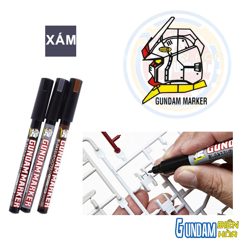 Bút Kẻ Lằn Chảy Gundam Marker GM302 XÁM (GRAY)