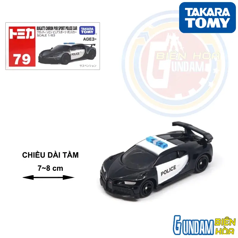 Xe mô hình TOMICA Asia 150 No.79 Bugati Chiron Bur Sport Police