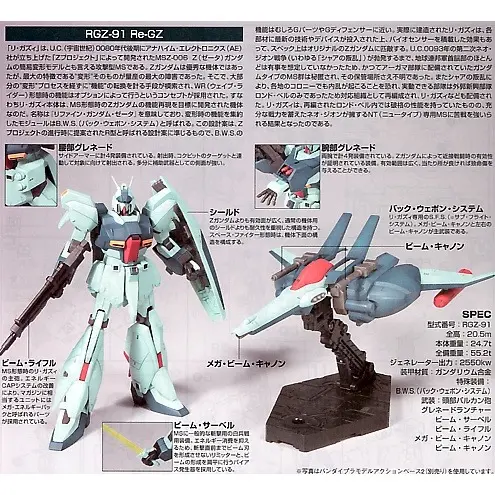 Mô hình lắp ráp 1/144 HGUC Re-GZ