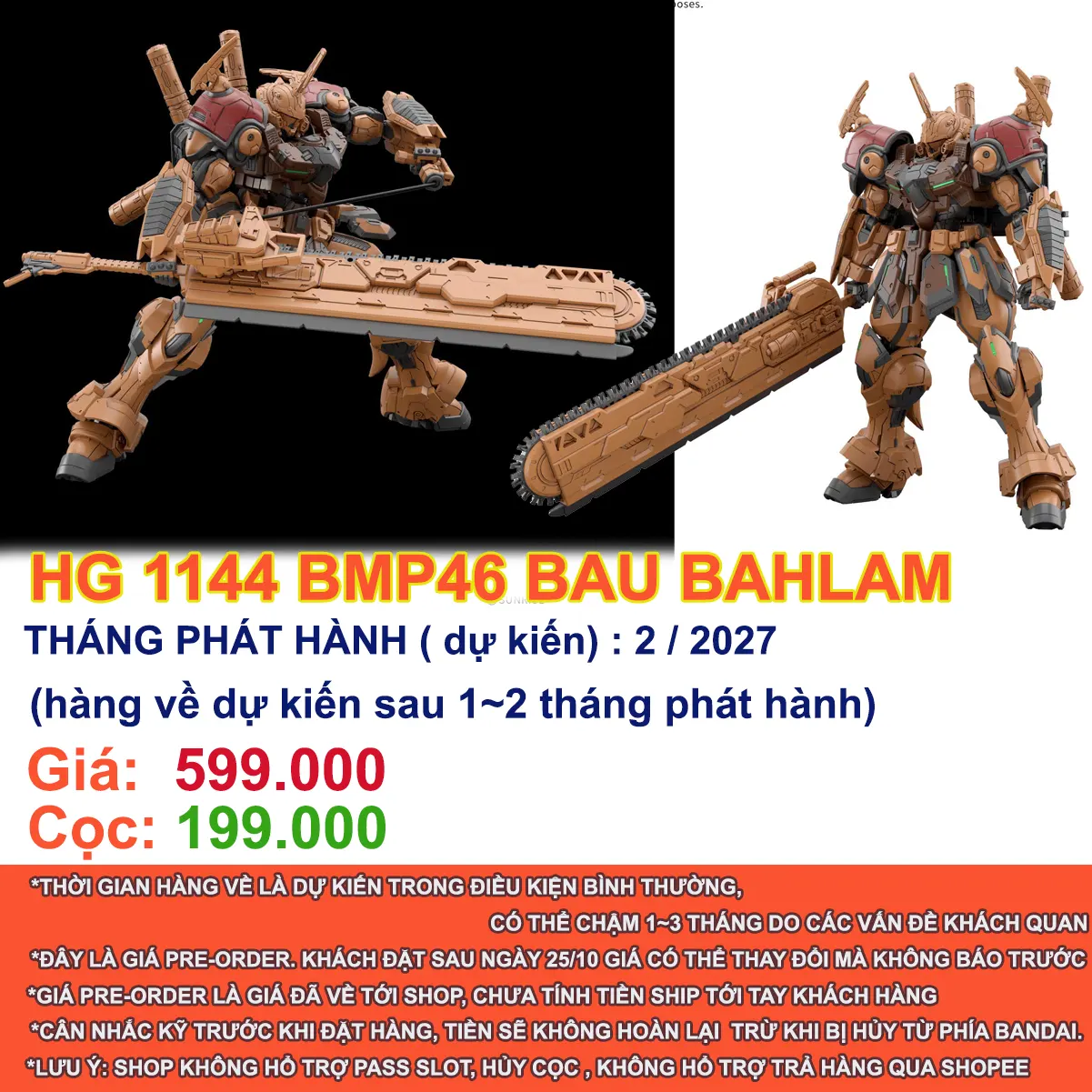 Mô hình lắp ráp HG 1/144 BMP4/6 BAU BAHLAM
